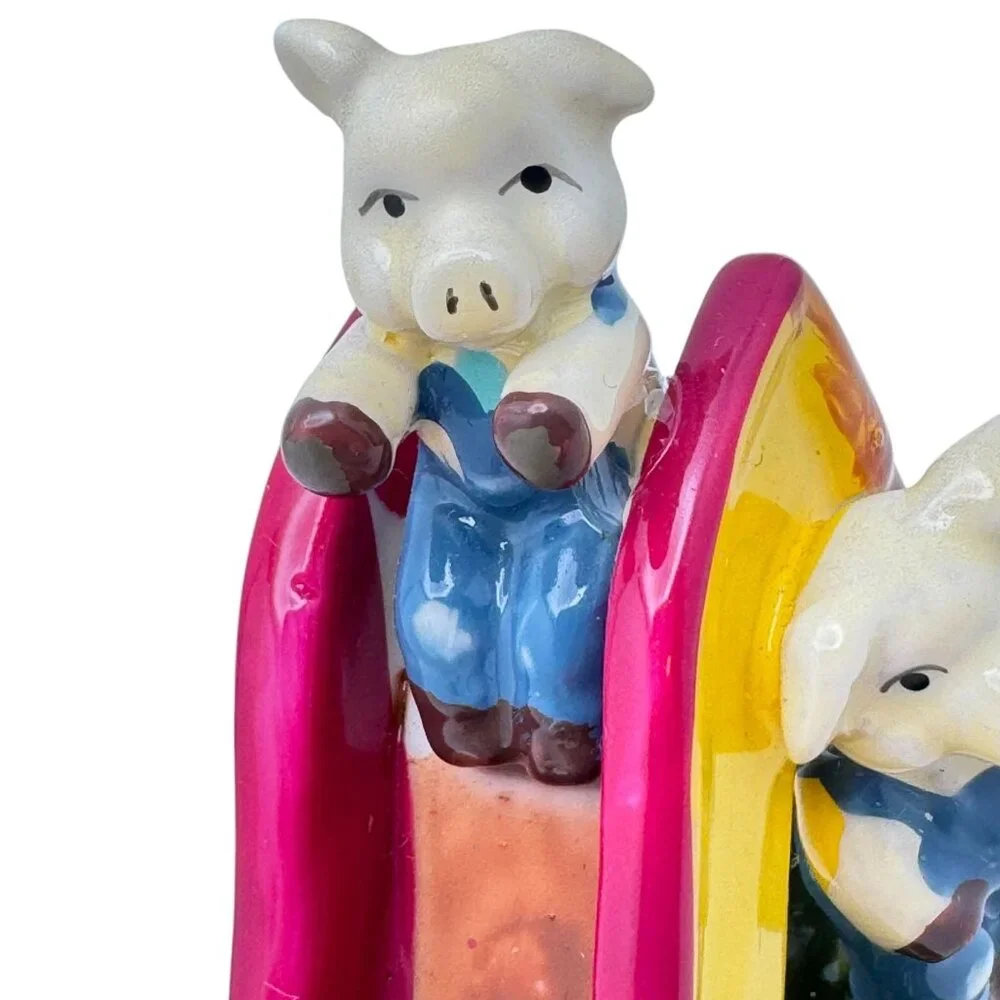The Three Little Sliding Pigs Hinged Trinket Box Piglet Figure 2 3/4